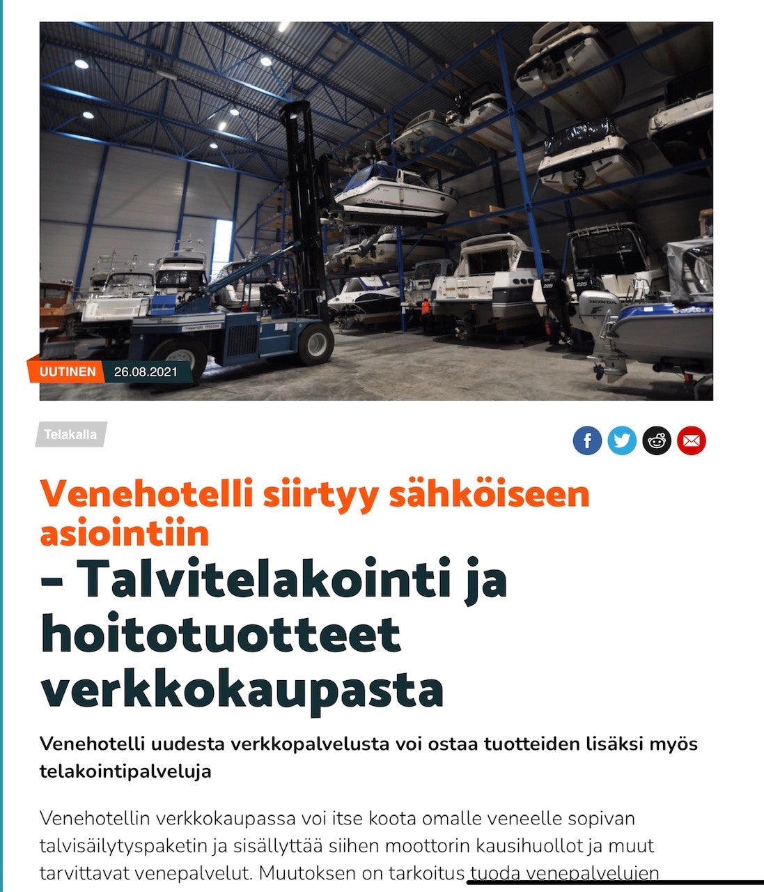 Venehotelli siirtyy sähköiseen asiointiin