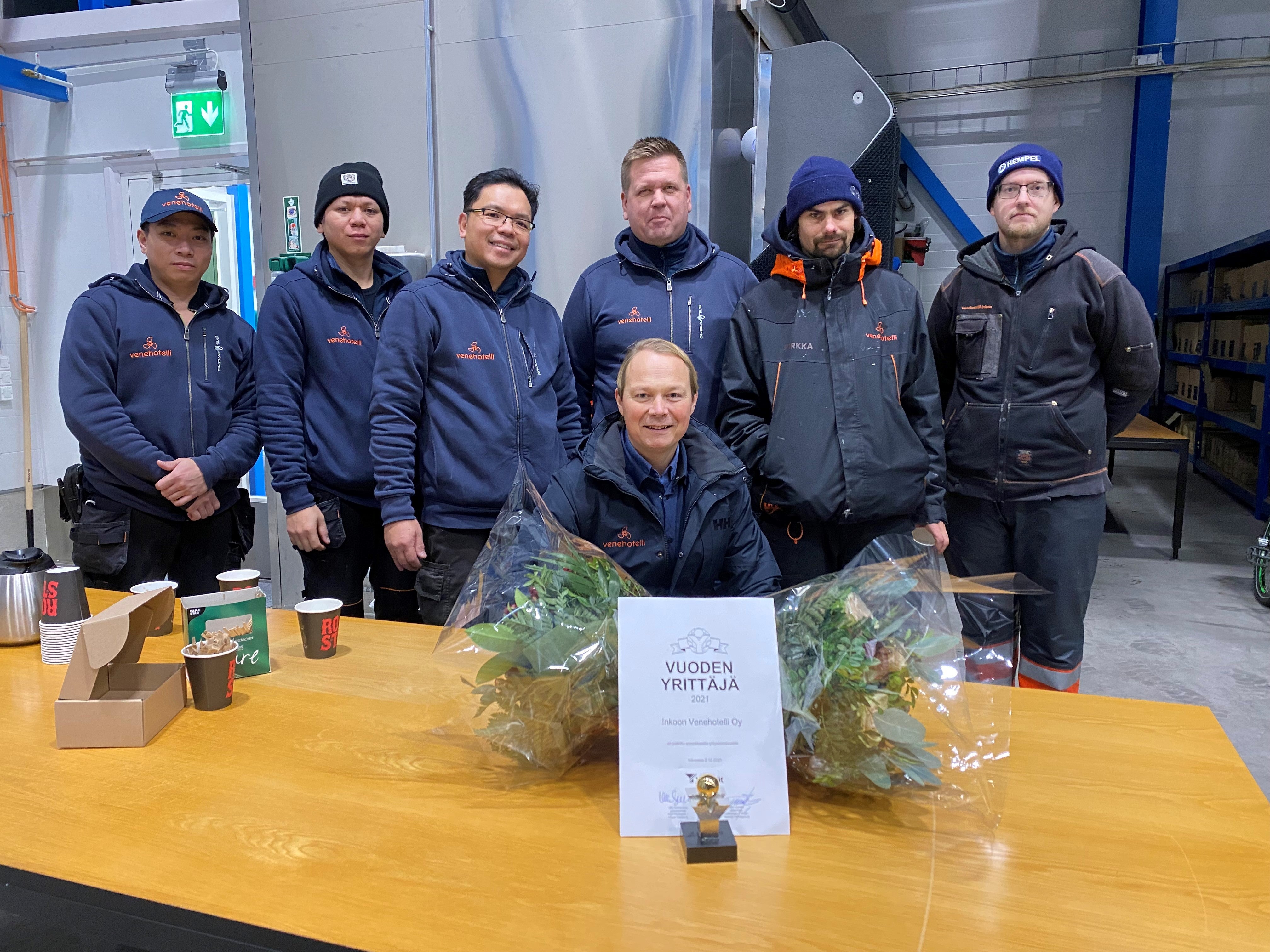 Venehotelli palkittiin Vuoden yrittäjänä Inkoossa