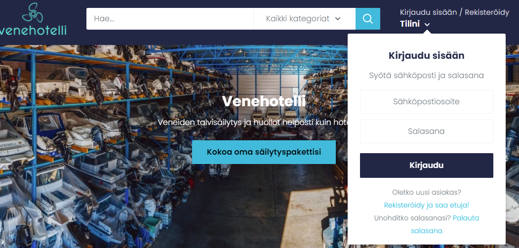 Sähköistä asiointia myös veneiden säilytyksessä