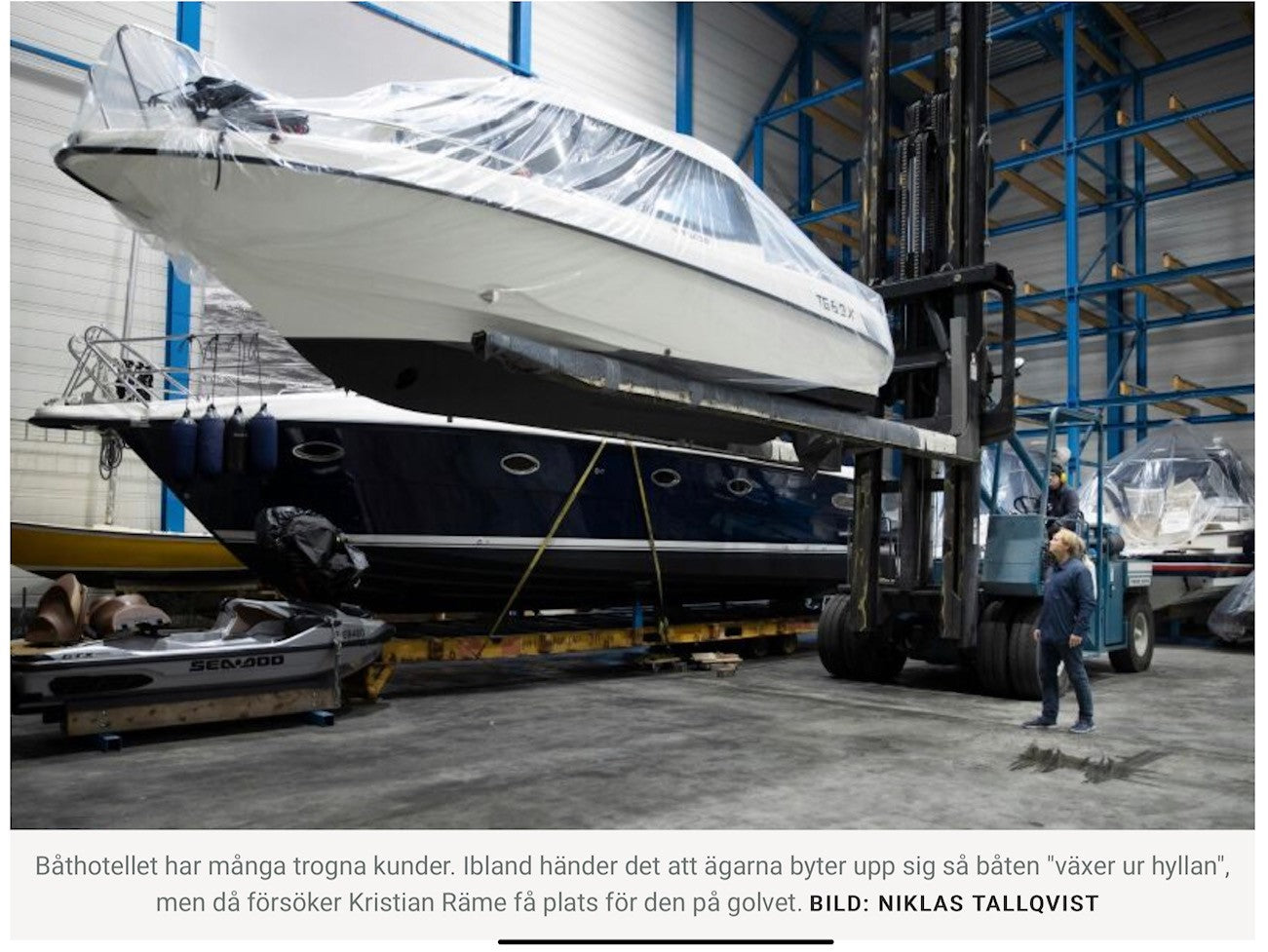 HBL: Ont om båtförvaring i Helsingfors - Ingåvarv fyller hyllorna med stadsbornas båtar