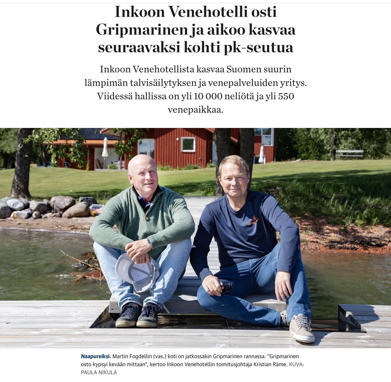 Kauppalehti: Inkoon Venehoteli osti Gripmarinen