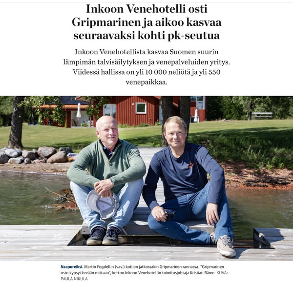 Kauppalehti: Inkoon Venehoteli osti Gripmarinen